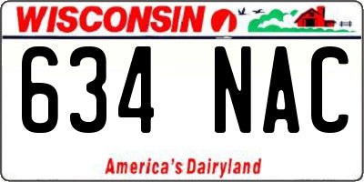 WI license plate 634NAC