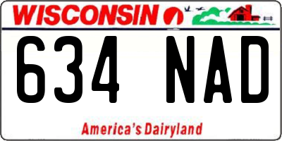 WI license plate 634NAD