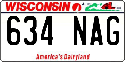 WI license plate 634NAG