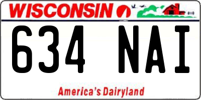 WI license plate 634NAI