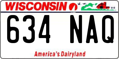 WI license plate 634NAQ