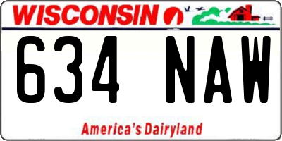WI license plate 634NAW