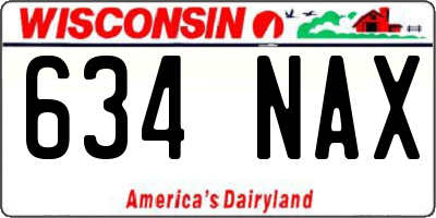 WI license plate 634NAX