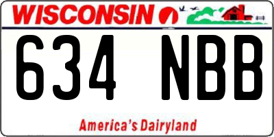 WI license plate 634NBB