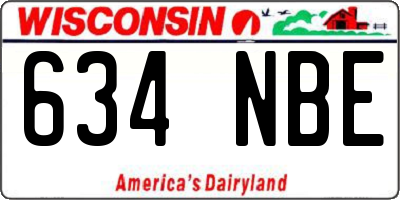 WI license plate 634NBE