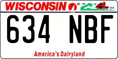 WI license plate 634NBF