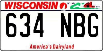 WI license plate 634NBG