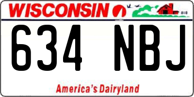 WI license plate 634NBJ