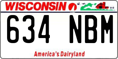 WI license plate 634NBM
