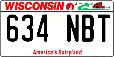 WI license plate 634NBT