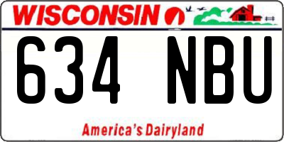 WI license plate 634NBU