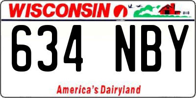 WI license plate 634NBY