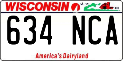 WI license plate 634NCA