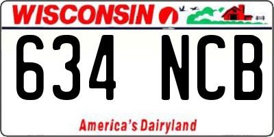 WI license plate 634NCB