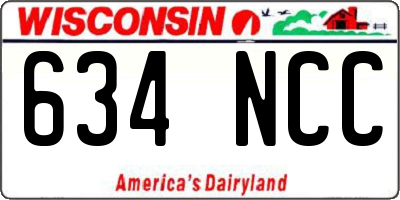 WI license plate 634NCC