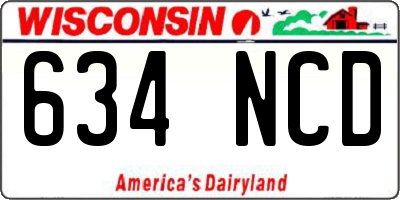 WI license plate 634NCD