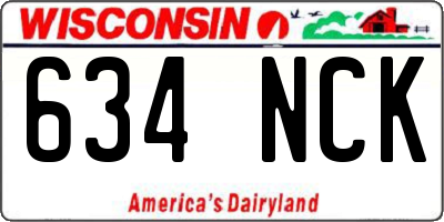 WI license plate 634NCK