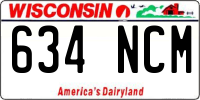 WI license plate 634NCM