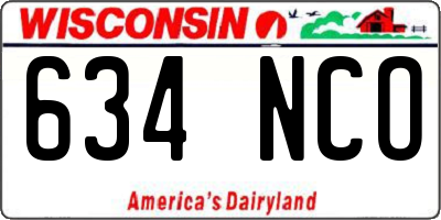 WI license plate 634NCO