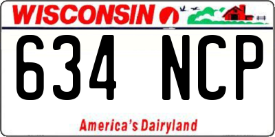 WI license plate 634NCP