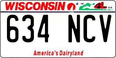 WI license plate 634NCV