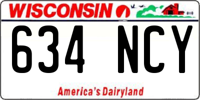 WI license plate 634NCY