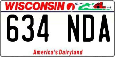 WI license plate 634NDA