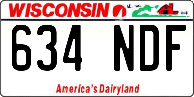 WI license plate 634NDF