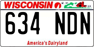 WI license plate 634NDN
