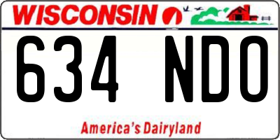 WI license plate 634NDO