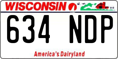 WI license plate 634NDP