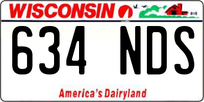 WI license plate 634NDS