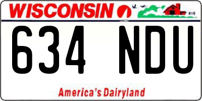 WI license plate 634NDU