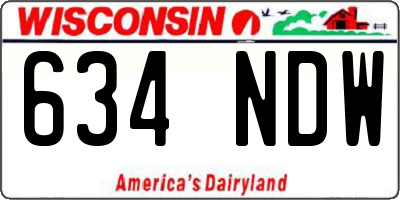 WI license plate 634NDW