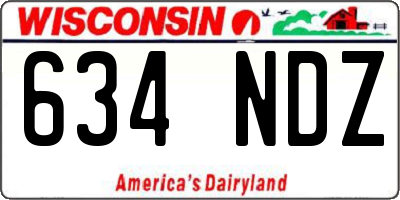 WI license plate 634NDZ