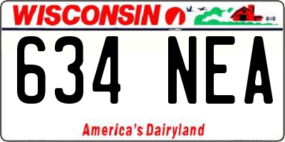 WI license plate 634NEA