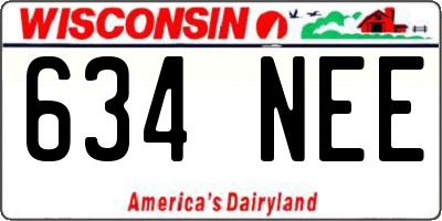 WI license plate 634NEE