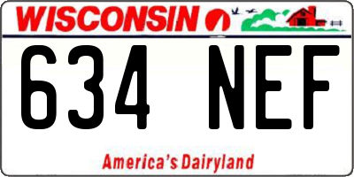 WI license plate 634NEF
