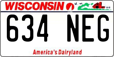 WI license plate 634NEG