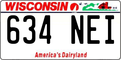 WI license plate 634NEI