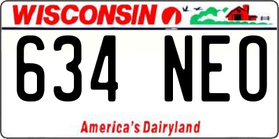WI license plate 634NEO