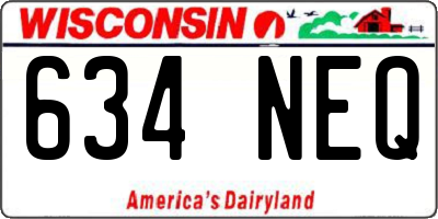 WI license plate 634NEQ