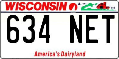 WI license plate 634NET
