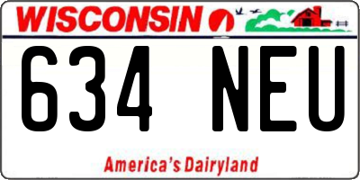 WI license plate 634NEU