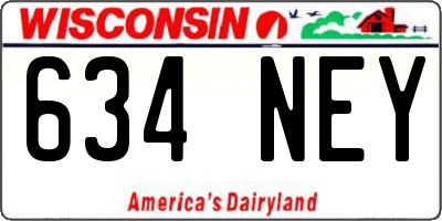 WI license plate 634NEY