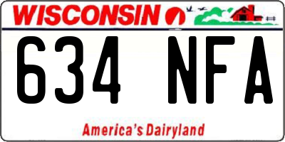 WI license plate 634NFA