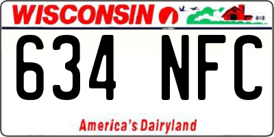 WI license plate 634NFC