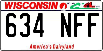 WI license plate 634NFF