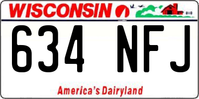 WI license plate 634NFJ