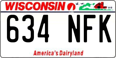 WI license plate 634NFK